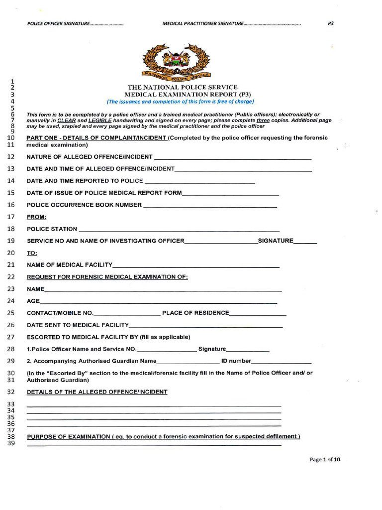 New 10-Page P3 Form Kenya: Updated P3 PDF & Guide