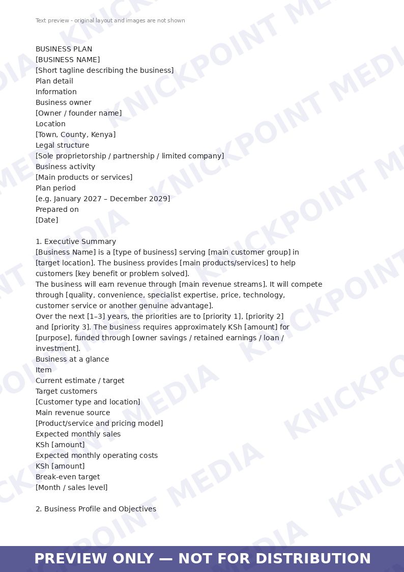 Protected preview of Do you have a comprehensive business plan? I need one As soon as possible. Thank you Ravenda South B — page 1